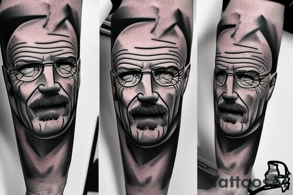 beautiful face of walter white tattoo idea