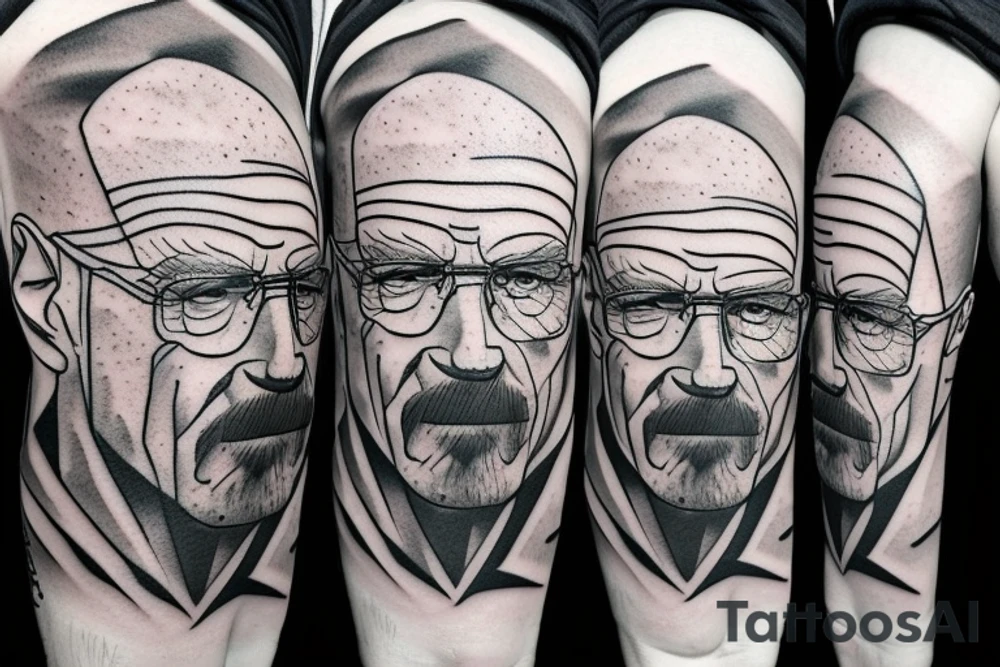 beautiful face of walter white tattoo idea