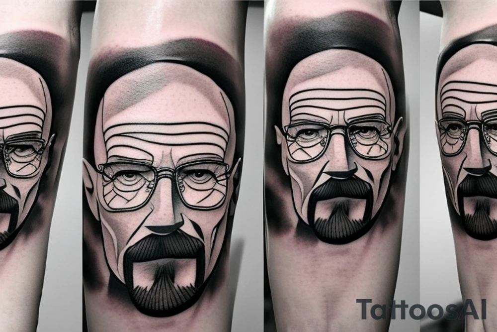 beautiful face of walter white tattoo idea