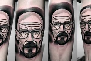 beautiful face of walter white tattoo idea