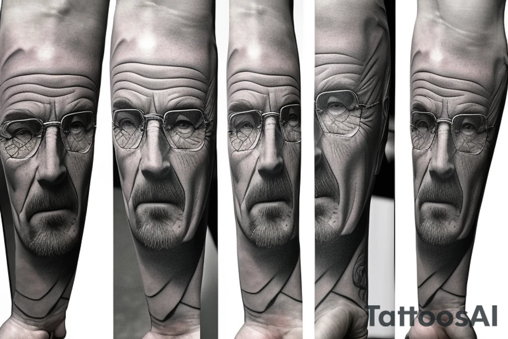 handsome realistic face of walter white tattoo idea