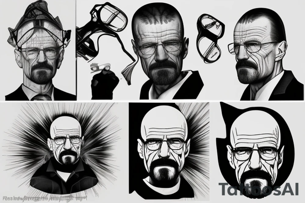 handsome realistic face of walter white tattoo idea