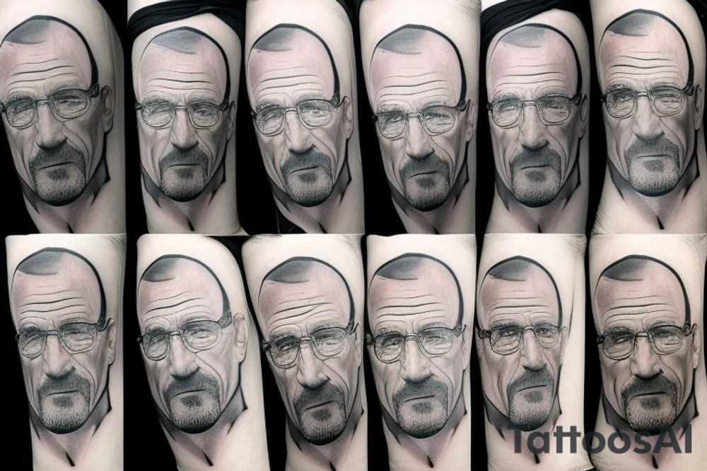 handsome realistic face of walter white tattoo idea