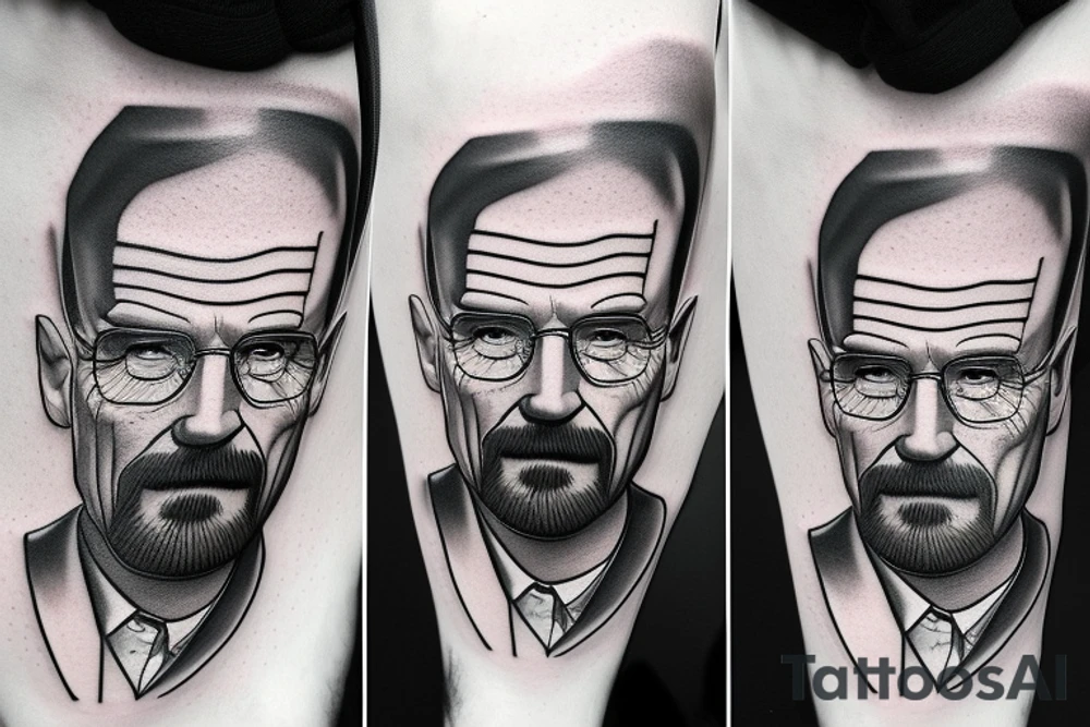 handsome realistic face of walter white tattoo idea