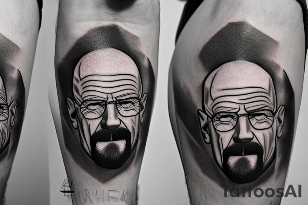 handsome realistic face of walter white tattoo idea