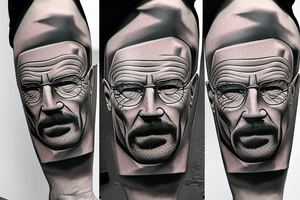 handsome realistic face of walter white tattoo idea