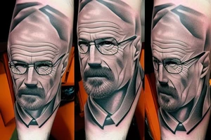 handsome realistic face of walter white tattoo idea