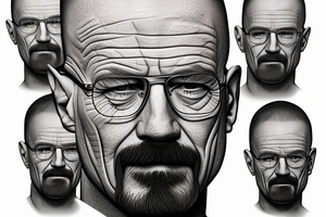 handsome realistic face of walter white tattoo idea