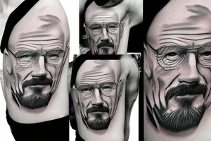 handsome realistic face of walter white tattoo idea