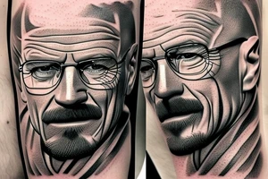 handsome realistic face of walter white tattoo idea