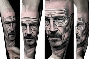 handsome realistic face of walter white tattoo idea