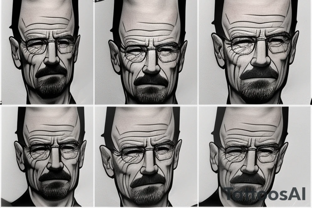 handsome realistic face of walter white tattoo idea