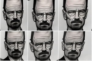 handsome realistic face of walter white tattoo idea