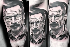 handsome realistic face of walter white tattoo idea