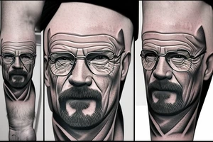 handsome realistic face of walter white tattoo idea