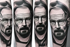 handsome realistic face of walter white tattoo idea