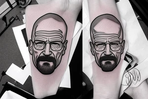 handsome realistic face of walter white tattoo idea