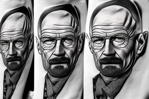 handsome realistic face of walter white tattoo idea