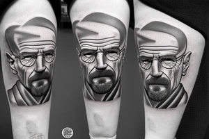 handsome realistic face of walter white tattoo idea