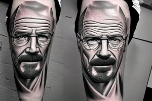 handsome realistic face of walter white tattoo idea