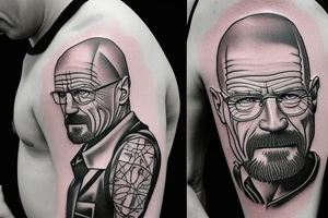 handsome realistic face of walter white tattoo idea