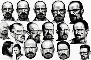 handsome realistic face of walter white tattoo idea