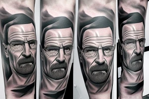 handsome realistic face of walter white tattoo idea