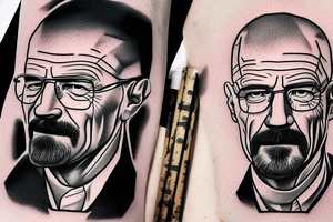 handsome realistic face of walter white tattoo idea