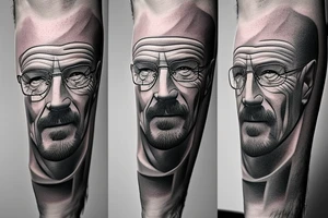 handsome realistic face of walter white tattoo idea