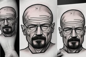 handsome realistic face of walter white tattoo idea