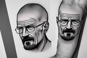 handsome realistic face of walter white tattoo idea