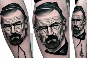 handsome realistic face of walter white tattoo idea