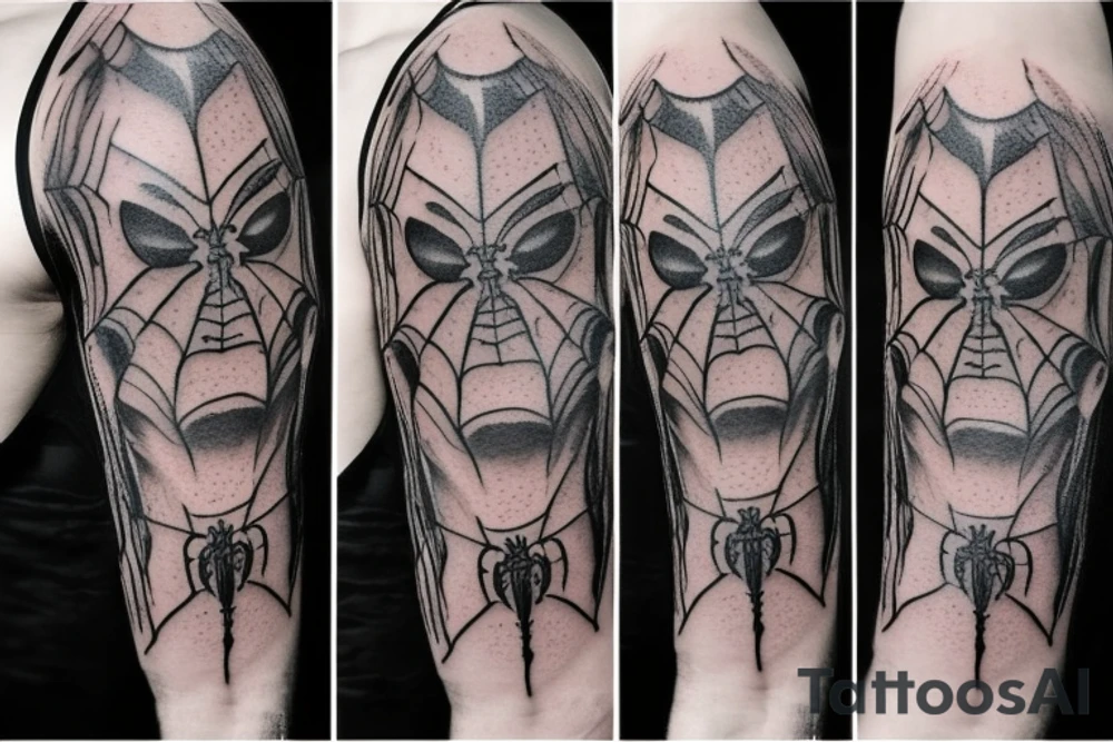 beautiful realistic spider tattoo idea