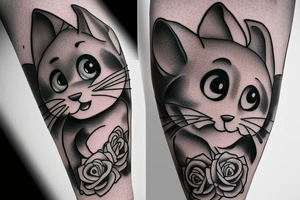 beautiful realistic tom and jerry tattoo idea