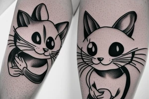beautiful realistic tom and jerry tattoo idea