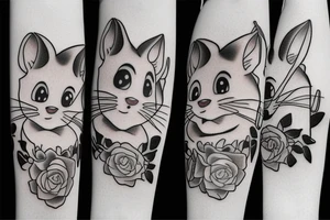 beautiful realistic tom and jerry tattoo idea