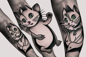 beautiful realistic tom and jerry tattoo idea