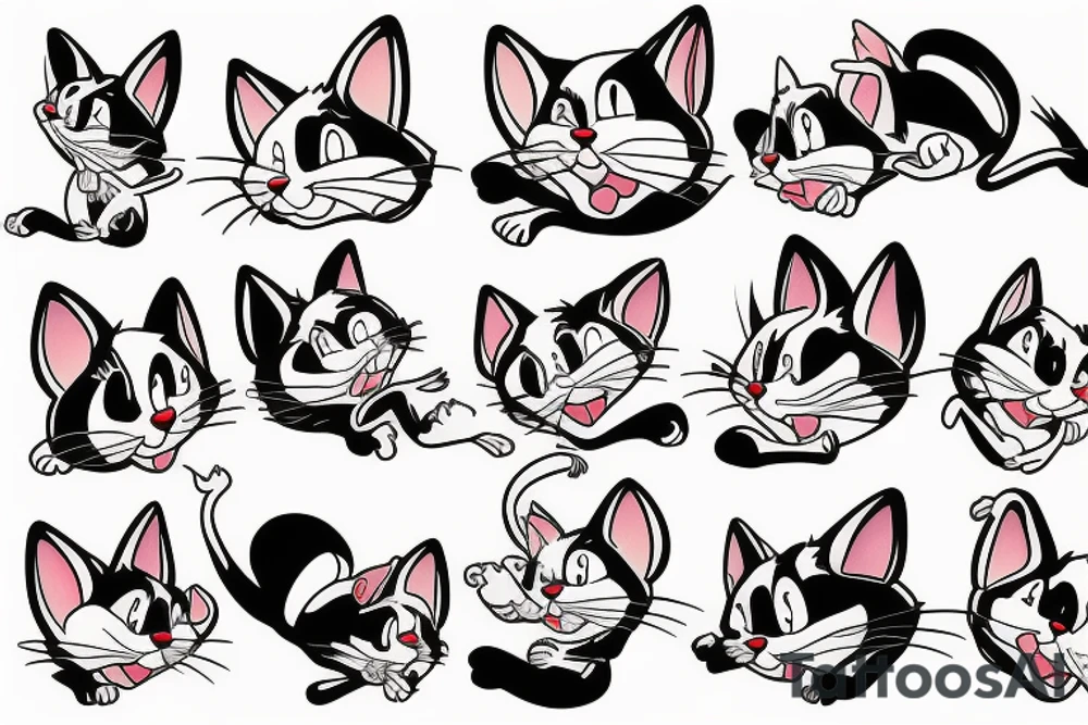 beautiful realistic tom and jerry tattoo idea