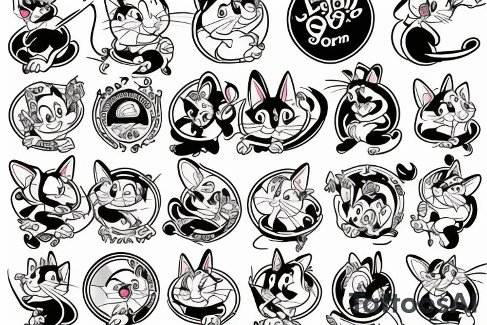 beautiful tom and jerry cartoon tattoo idea