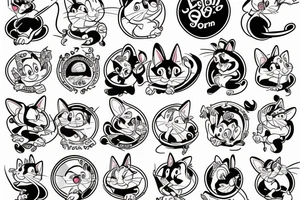 beautiful tom and jerry cartoon tattoo idea