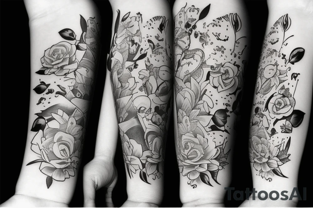 beautiful tom and jerry cartoon tattoo idea