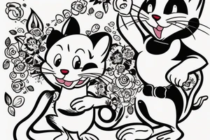 beautiful tom and jerry cartoon tattoo idea