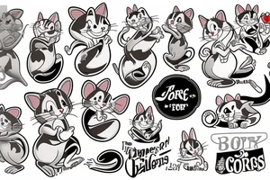 beautiful tom and jerry cartoon tattoo idea