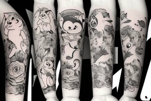 beautiful tom and jerry cartoon tattoo idea