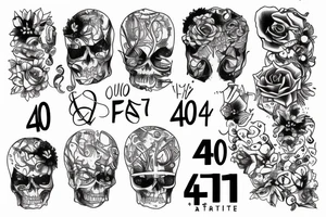 the number 404 vertically tattoo idea
