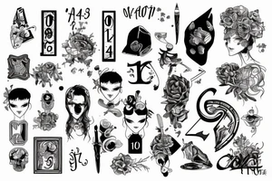 the number 404 vertically tattoo idea