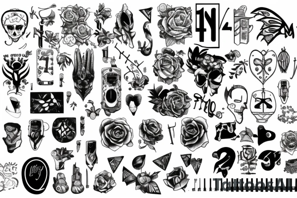 the number 404 vertically tattoo idea