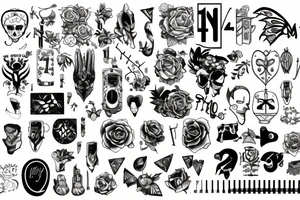 the number 404 vertically tattoo idea