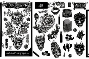 the number 404 vertically tattoo idea