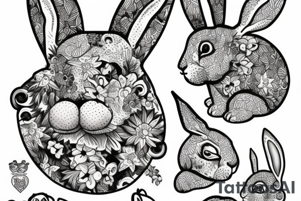 bunny
rabbit tattoo idea